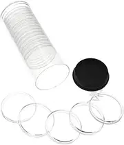 OnFireGuy Coin Capsule Storage Tube & 20 Air-Tite H39 Direct Fit Coin Holders for 1oz Silver Rounds (Black Plug Lid)