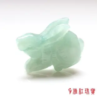 【雅紅珠寶】天然綠翡翠玉項鍊玉墜子-十二生肖-兔-招財玉兔