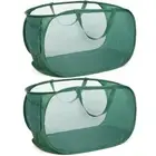 Sturdy Mesh Pop Up Laundry Hamper, Collapsible Pop Horizontal 2 x Emerald