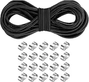 Ｓｉｍｈｏａ 10M Elastic Bungee Cord with Double Hole Buckles Rubber Rope for Trailer Tarpaulin