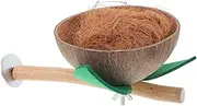 SUPVOX Hanging Bird House with Perch Coconut Shell Hut for Small Birds Lovebird Breeding Training Stand Cozy Home for Finches Budgies Canaries