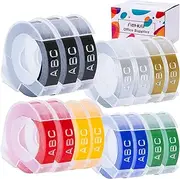 Hehua 15-Pack 3/8 Embossing Label Tape Compatible for Dymo 3D Plastic Embossing Tape for Organizer Xpress Pro 12965 DYM12966 Junior Home Embossing Label Maker