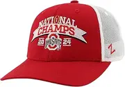 ZHATS Standard Ohio State Buckeyes National Champs 2024 Football Adjustable Snapback Hat Big Rig Arch Officially Licensed, Red