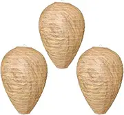 3Pack Wasp Nest Decoy,Wasps Nests Fake Wasp Traps Outdoor Hanging Nests Decoy for Hornets