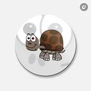 Turtle Animal | 4'' X 4'' Round Decorative Magnet