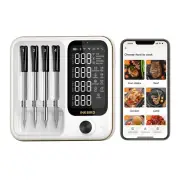 Wireless Cooking Meat Thermometer BBQ Oven 5G WiFi Bluetooth App Remote 4-Probe