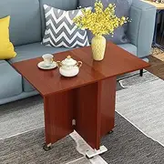 Space Saving Folding Dining Table, Extendable Butterfly Table, Drop Leaf Dining Table with 6 Wheels, Multifunction Folding Dining Table, Foldable in 3 Forms, for Restaurant, Kitchen, Bedroom (Color :