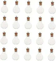 BIUDECO 20Pcs Glass Wishing Bottles with Cork Stoppers Multi Functional DIY for Perfumes Essential Oils and Art Decoration Small Bottles for Pocket Purse Backpack
