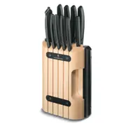 Victorinox 11 Piece Classic Cutlery Block Set - 11pc Beechwood/Black