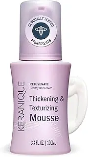 Keranique Thickening & Texturizing Mousse, 3.4 Fl Oz – Instant Volume, Thickness and Body, Leaving Hair with Smooth and Soft Touch | Strengthens Hair Shaft and Protects Against Breakage