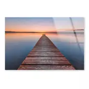 Wooden Pier and Sunset Print 100% Australian Made 120 x 90cm (Acrylic)