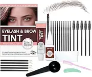 2-in-1 Eyebrow Lamination Kit Brow Lash Lift Kit and Eyebrow Tint Waterproof Semi Permanent Color with Natural Looking Lift Salon Quality Results at Home, 4-6 Week Lasting Effect (Chestnut, #1)