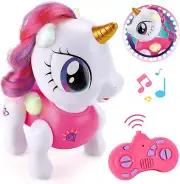 Remote Control Robot Pets Toys for Ages 5-7，Interactive Voice Control，Rechargeab