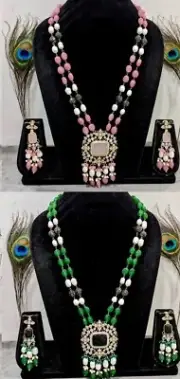 Exclusive Collection Of Tyaani Inspired MOP Designer Long Necklace Set.