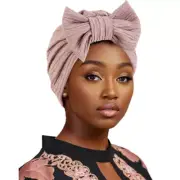 African Hat Muslim Women Bowknot Turban Hijab Bonnet Hair Loss Wrap Chemo Cap