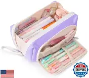 Sooez Big Capacity Pencil Case, Extra Large Pencil Pouch with Zipper Pocket,