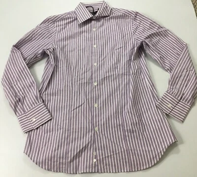 Diesel Men Safy-AFS Striped Button Up Shirt $300 Purple White Size 42
