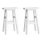 Artiss 2x Bar Stools Kitchen Chairs Wooden White