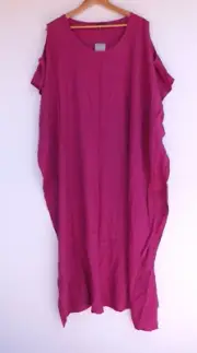 New Autograph Dress 22 Womens Kaftan Fuschia Midi Cold Shoulder Pullover Resort