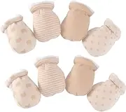 [MOBUTOFU] Adjustable Cotton Gloves for Newborns 4 Sets of Soft Scratch-proof Baby Gloves for Winter Kitchen