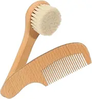 MERRYHAPY Toddler Hair Grooming Brush Newborn Brush Set Natural Wool Shower Comb Gentle Scalp Care Kit