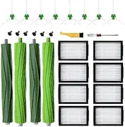 Replacement Parts Compatible for iRobot Roomba i7 j7 i3 i4 i7+ Plus i3+ i4 i4+ i6 i6+ i8 i8+ E5 E6 j7+ plus E&i&j Series, Multi-Surface Rubber Brush, High-Efficiency Filter, Edge-Sweeping Brush