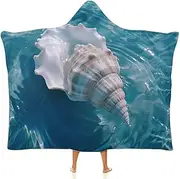 [Ausinbed] Shell Wearable Cloak Hooded Blanket Fleece Hooded Robe Cloak Arctic Velvet Warm Throw Quilt Poncho Soft Nap Blanket Novelty Blanket Air Conditioning Blanket,40"x50"
