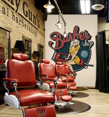 3D Optimistic G3507 Hair Cut Barber Shop Wallpaper Wall Murals Self-adhesive E