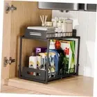 Under Sink Organizer and Storage, 2 Tier Pull Out Under Cabinet Organizer