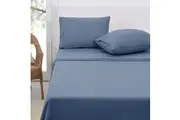 Polar Fleece Sheet Set Queen 36cm Wall Airforce Blue