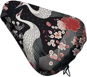 Bicycle Seat Cover Flying Birds Crane Heron Printed Bike Covers Bike Cushion Seat Protector with Drawstring for Most Bikes