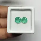 Natural Emerald 7 mm Round Cut Pair 1.95 Carat Loose Bright Green Emerald Pair