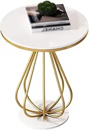 Exquisite Bedside Cabinets White Coffee Table, Single Layer Multifunction Marble Coffee Table Sales Department Store Hotel Decorative Flower Stand Basket Table (Color : Gold, Size : 45 * 45 * 60CM)