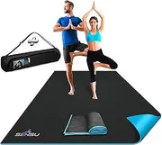 [Sensu] Large Yoga Mat - 7’ x 5’ x 9mm Extra Thick Exercise Mat for Yoga, Pilates, Stretching, Cardio Home Gym Floor, Non- Slip Anti Tear Eco-Friendly Workout Mat - Use Without Shoes