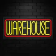 Warehouse Neon Sign for Retail Displays | LED Flex Neon | 32"W x 13"H x 1"D