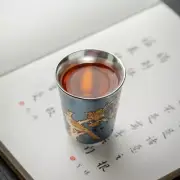 Magpie Plum Blossom Cup Handmade Silver Teacup Ceramic Kung Fu Tea Set