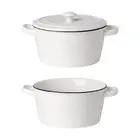 Soup Bowl Double Handle Fruit Container Salad Bowl for Yogurt Pasta Snacks