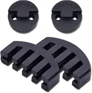 Amgate 4 PCS Rubber Violin Practice Mute Set, Included 2 PCS Claw Style & 2 PCS Round Tourte Style, Black