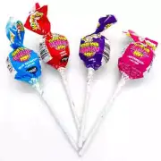 900561 10X 19G LOLLIPOP WARHEADS SUPER SOUR BUBBLEGUM BUBBLE GUM LOLLI POP LOLLY