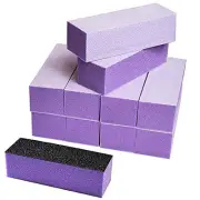 10 PCS Nail Buffer Sanding Block Polisher Buffing File 100/180 (Purple White)