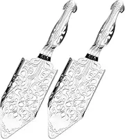 ONLYFU 2Pcs Stainless Steel Absinthe Fountain Spoon, Vintage Wormwood Cocktail Dripper, Bar Glass Strainer, Hollowed Out Square Sugar Dripper, Ice Cube Mesh Filter Strainer Spoon (Silver)