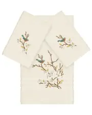 Linum Home Textiles Turkish Cotton Spring Time 3Pc Embellished Bath & Hand Towel Set