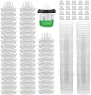 Sprayer Fluid Mixing Pot - Non Hazardous Reusable Coating Holder, Painting Application Supplies | 50-Unit Cup and Top System, Spray Nozzle Accessories, Most Important Washable Paint Blending Kit