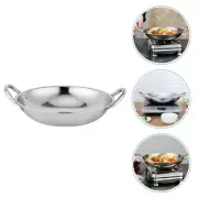 Round Bottom Hot Pot Double Handle Wok Kitchen Stainless Steel Pan