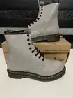 New Dr. Martens 1460 W Patent Lamper Zinc Grey Patent Leather 27635076 Women’s 7