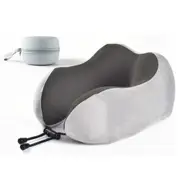 Travel Memory Foam Pillow Provides Neck Support with Storage Case-Grey
