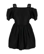 Simone Rocha Cold-Shoulder Balloon-Sleeved Mini Dress UK6,UK4 Black