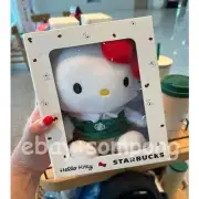 Starbucks Hello Kitty Plush In Green Apron 2024 New Collaboration Thailand Gift.