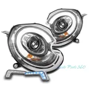 For 07-15 Mini Cooper Xenon LED Tube Projector Black Headlight w/Bumper Blue DRL (for: Mini)