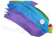[WOSHJIUK] Working Hat 2 Pack Scrub Caps for Women,Watercolor Lines Rainbow,Tie Back Cap Adjustable Scrub Hat